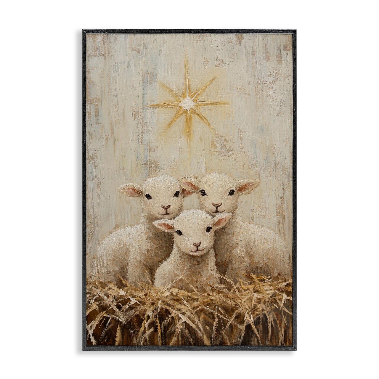 Stupell Industries Christmas Lambs Trio Framed Giclee, design by Petal Prints Design